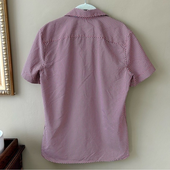 Perry Ellis  Total Stretch Slim Fit Short Sleeve Button Down Geometric Print S - Picture 5 of 8